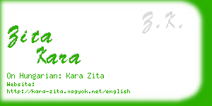 zita kara business card